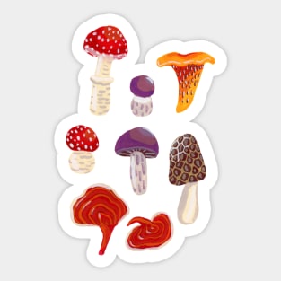 Mushrooms in Gouache Sticker